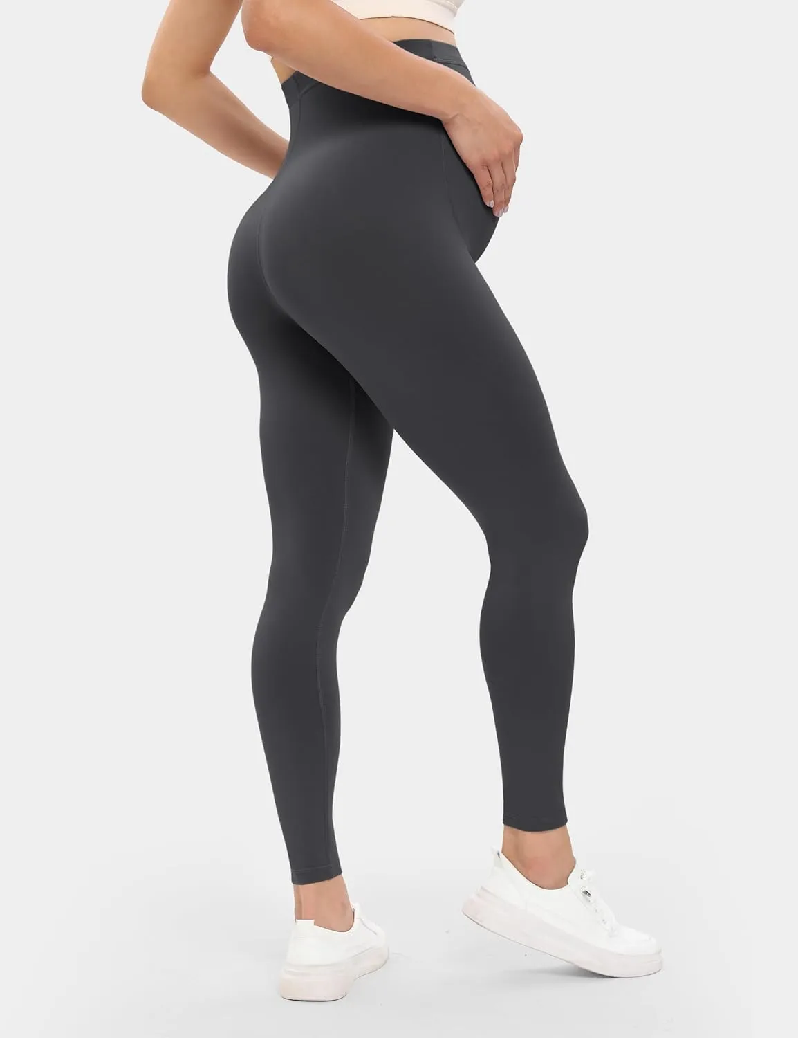 Buttergene Women's Maternity Leggings over the Belly Maternity Yoga Pants Workout Pregnancy Leggings