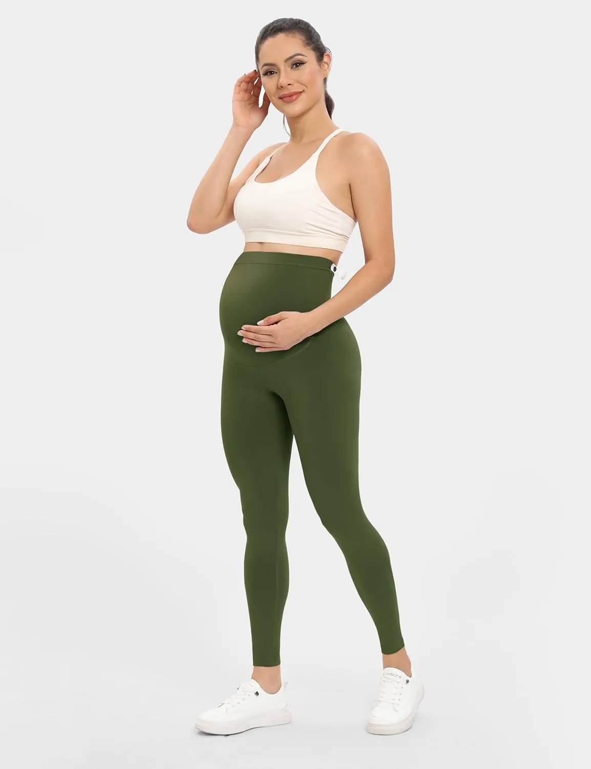 Buttergene Women's Maternity Leggings over the Belly Maternity Yoga Pants Workout Pregnancy Leggings
