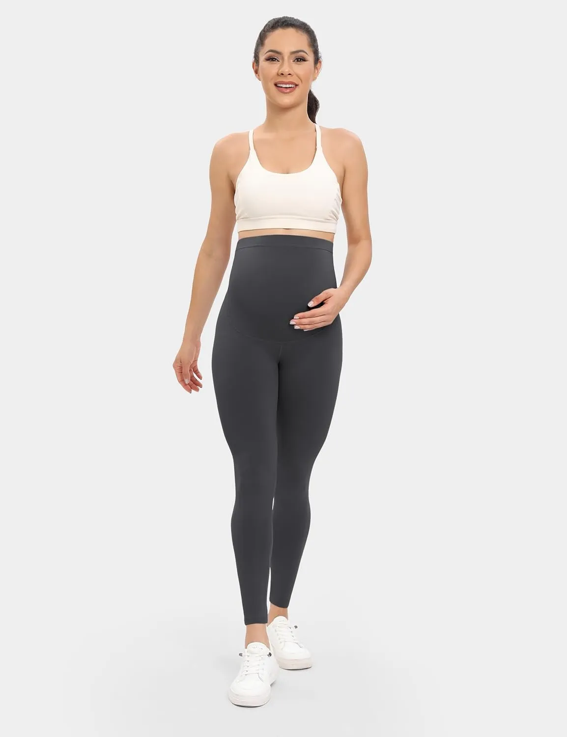 Buttergene Women's Maternity Leggings over the Belly Maternity Yoga Pants Workout Pregnancy Leggings