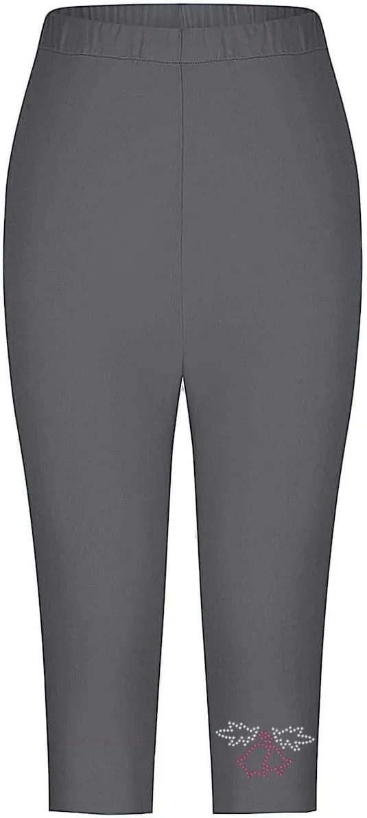 Capri Pants for Women Rhinestone Cropped Trousers Ladies 3/4 Length Leggings Summer Stretch Yoga Pant Bottoms