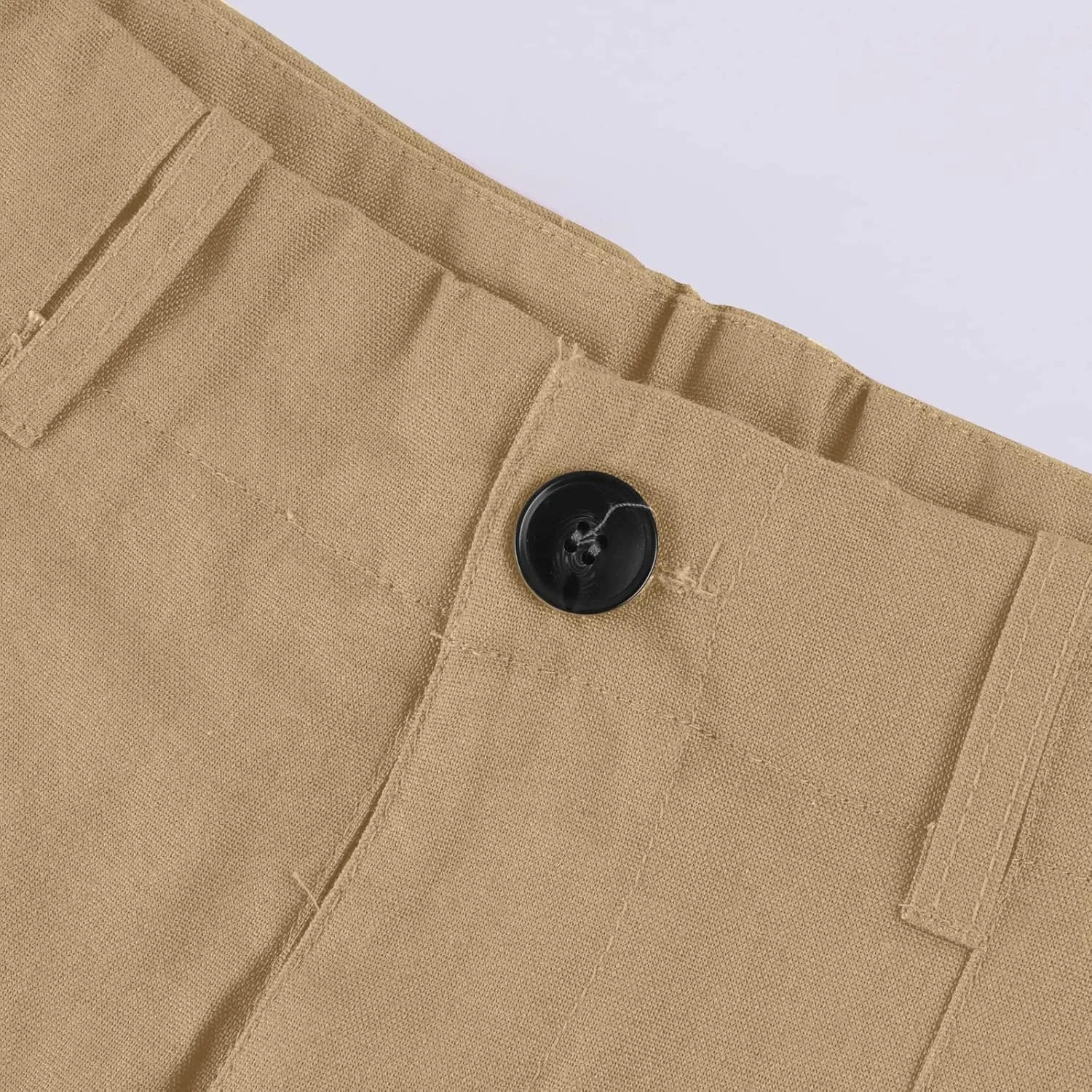 Cargo Pants for Women Casual Solid Pant Straight High Waist Buttons Pleated Trousers Wide Leg Sweatpants with Pocket
