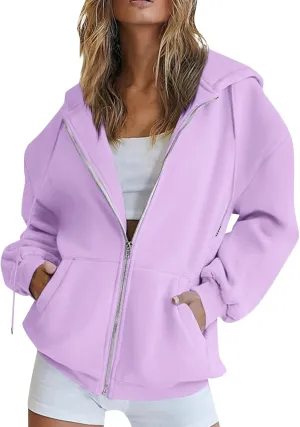 Cdiecer Hoodies For Women Zip Up Sweatshirt Trendy Y2k Hoodie Light Weight Jackets Casual Sport Sweaters With Pockets