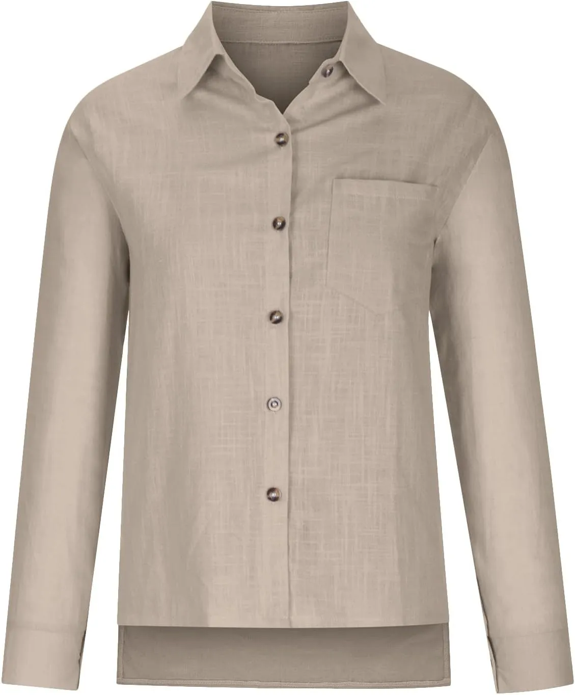 Ceboyel Women Cotton Linen Summer Tops Button Down Shirts Dressy Causal Long Sleeve Gauze Blouses Trendy Boho Clothes 2024