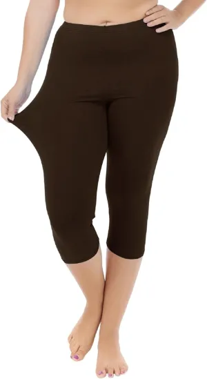 Cheapestbuy Women's Plus Size Capri Leggings Lightweight Soft Crop Leggings Basic Capris Yoga Pants