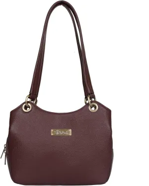 Cherry Red Women's Genuine Leather Satchel  Trendy Crossbody Tote, Stylish Shoulder Bag, Fashionable Top Handle Purse, Elegant Everyday Bag. Size: H 7.75" x W 9" x D 2.75".