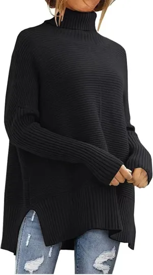 ChicCrate Women's Oversized Turtleneck Sweaters Casual Long Sleeve Tunic Sweater Chunky Knit Pullover Tops Blouse