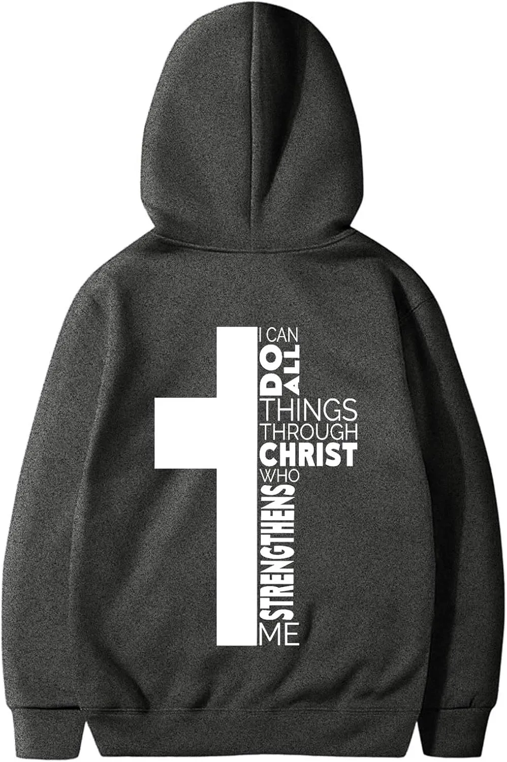Christian Hoodies for Men Cross Graphic Long Sleeve Pullovers Hoodie Oversized Comfort Fleece Shirts with Pockets