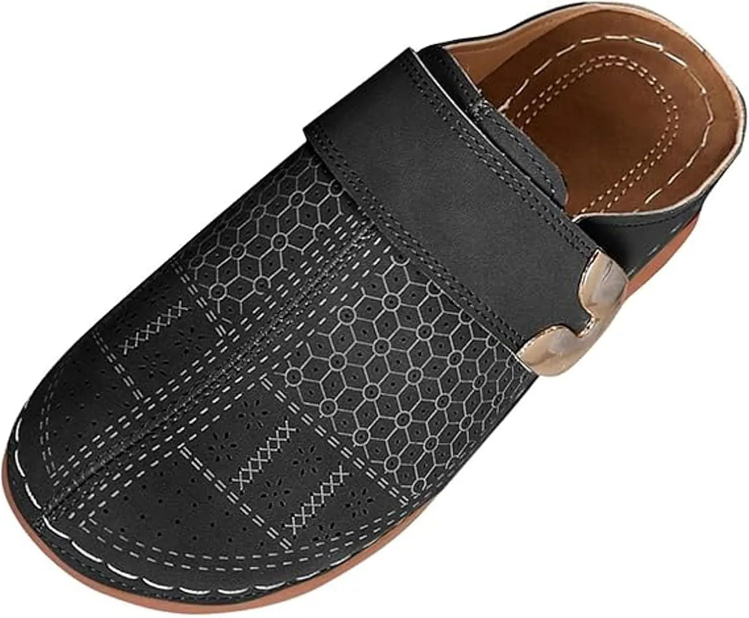 Clogs for Womens Mules Shoes Hollow Closed Toe Sandals Summer Casual Slip on Slippers Boho Outdoor Walking Flats Comfortable Beach Shoes