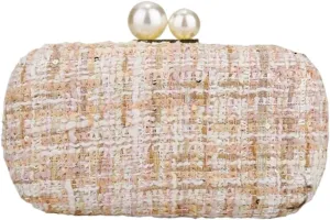 Clutch Purses for Women Fashion Women Leather Evening Bag Elegant Clutch for Dinner Parties with Pearl Chain Shoulder Strap