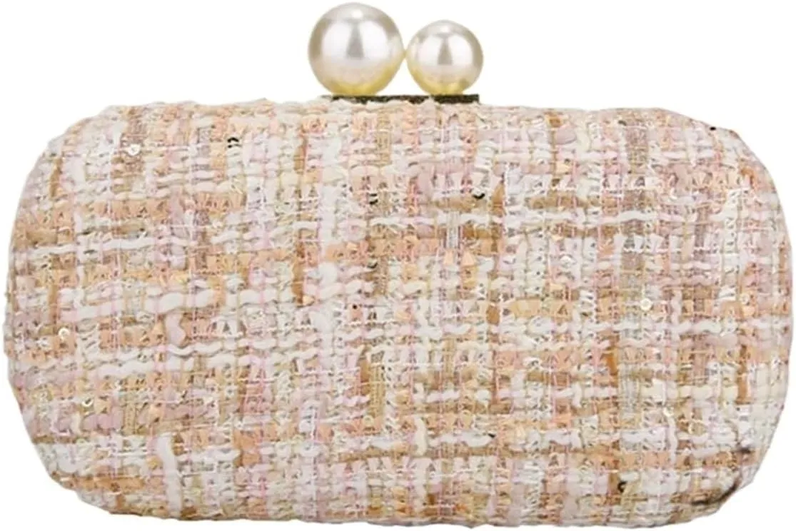Clutch Purses for Women Fashion Women Leather Evening Bag Elegant Clutch for Dinner Parties with Pearl Chain Shoulder Strap