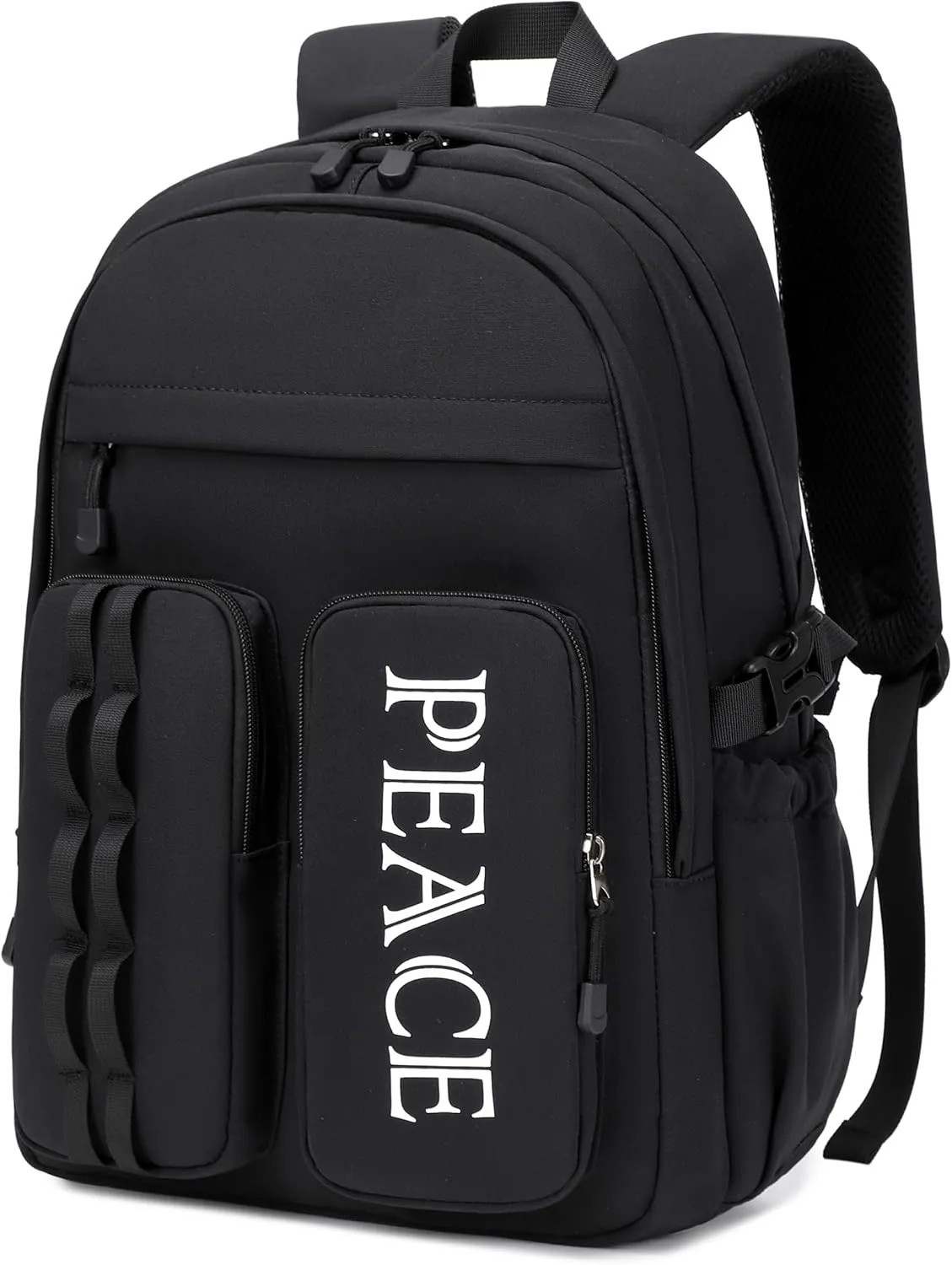 College Bookbag Laptop Backpacks 15.6 Inch Kids Elementary School Bag for Teens Girls Boys Water Resistant Sport Travel Back Pack Women Men Work Business Computer Rucksack Black