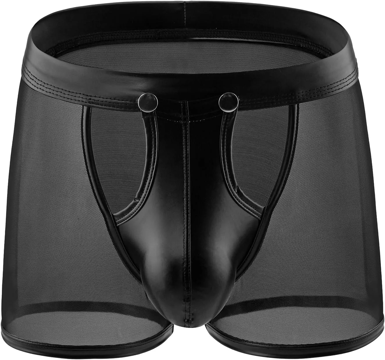 comeondear Mens Underwear Lingerie for Men Shorts Pants with Removable Pouch See Through Lace Boxer Briefs Erotic Clubwear