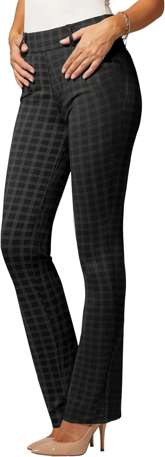 Conceited Dress Pants for Women with Pockets - Stretch Ponte Fabric - Wear to Work - Tummy Control (Available in Plus Size)