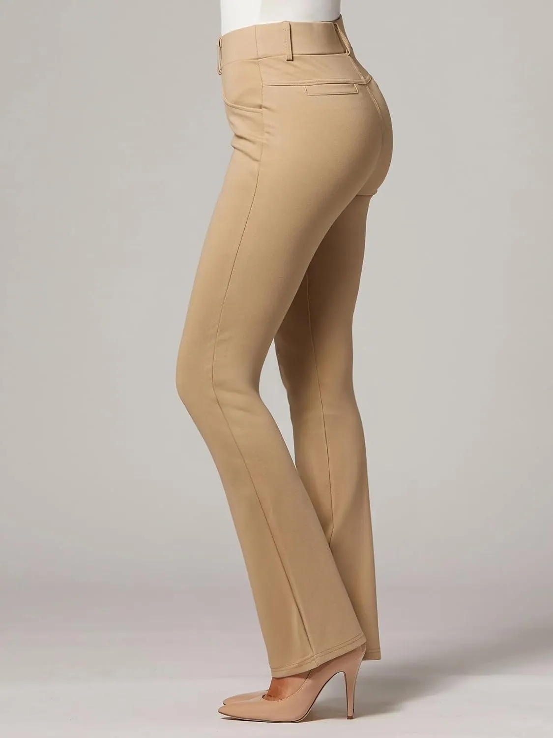 Conceited Dress Pants for Women with Pockets - Stretch Ponte Fabric - Wear to Work - Tummy Control (Available in Plus Size)
