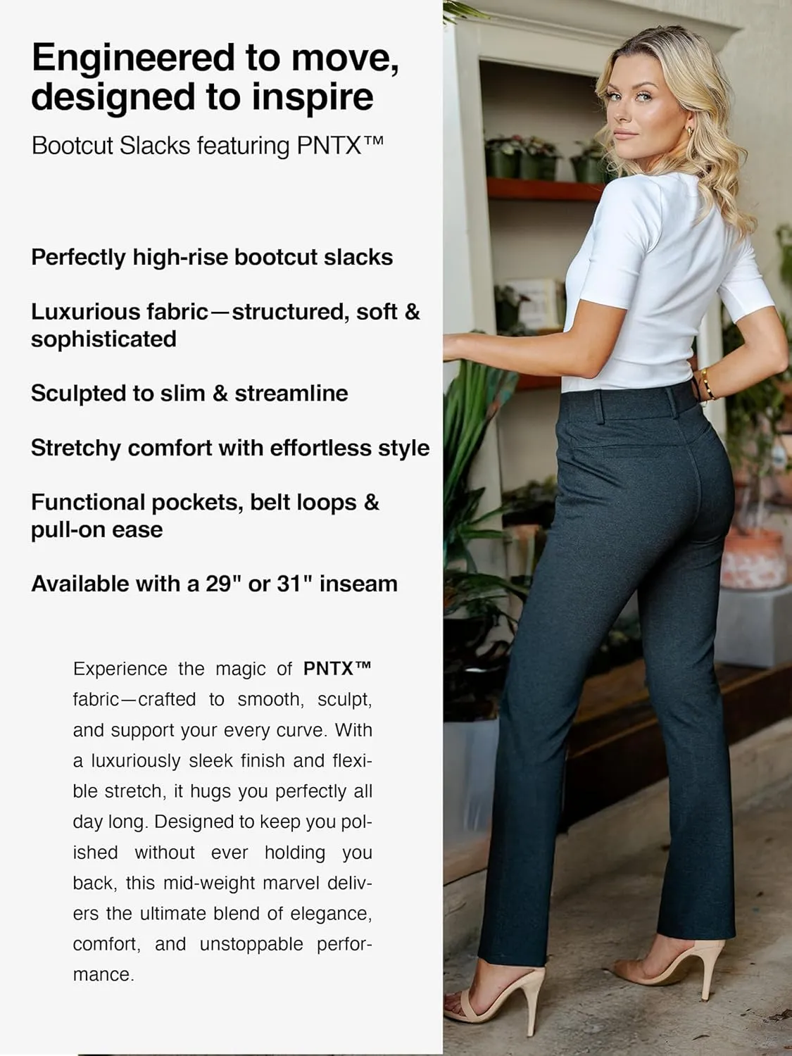 Conceited Dress Pants for Women with Pockets - Stretch Ponte Fabric - Wear to Work - Tummy Control (Available in Plus Size)