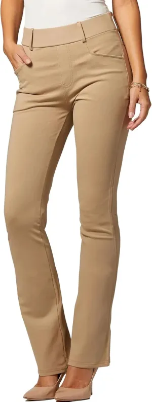 Conceited Dress Pants for Women with Pockets - Stretch Ponte Fabric - Wear to Work - Tummy Control (Available in Plus Size)