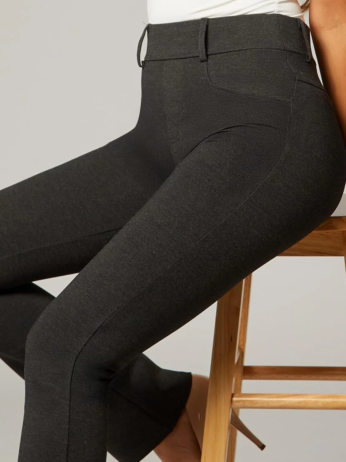 Conceited Dress Pants for Women with Pockets - Stretch Ponte Fabric - Wear to Work - Tummy Control (Available in Plus Size)