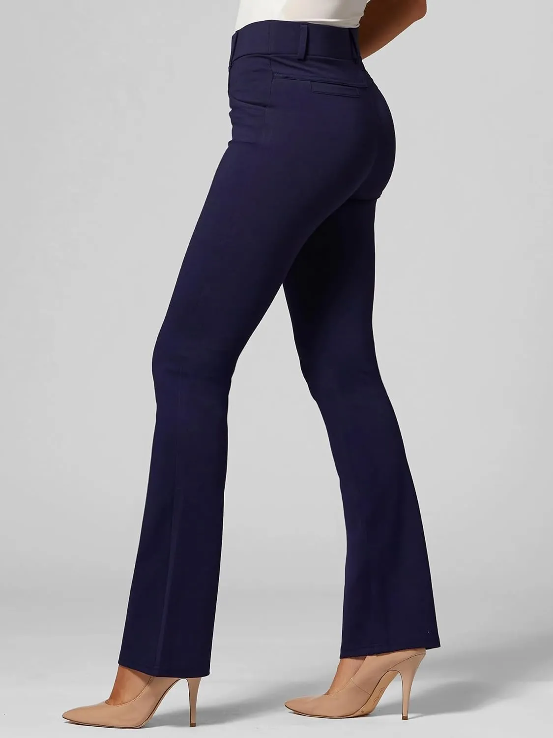 Conceited Dress Pants for Women with Pockets - Stretch Ponte Fabric - Wear to Work - Tummy Control (Available in Plus Size)
