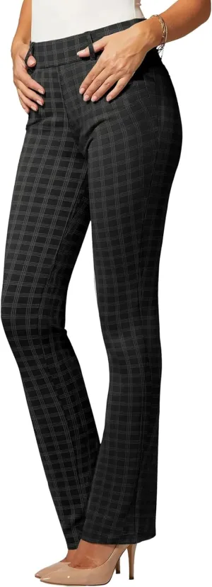 Conceited Dress Pants for Women with Pockets - Stretch Ponte Fabric - Wear to Work - Tummy Control (Available in Plus Size)