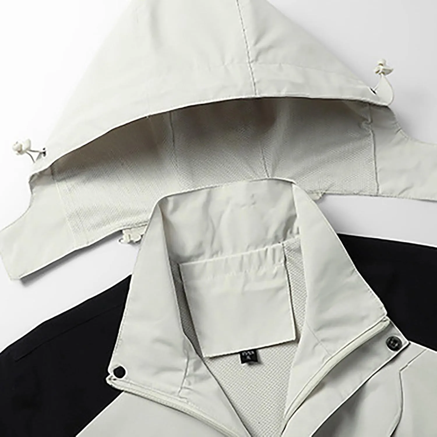 cooki Rain Coats for Women Waterproof with Hood Outdoor Lightweight Windbreaker Outdoor Long Rain Jacket Trench Coats