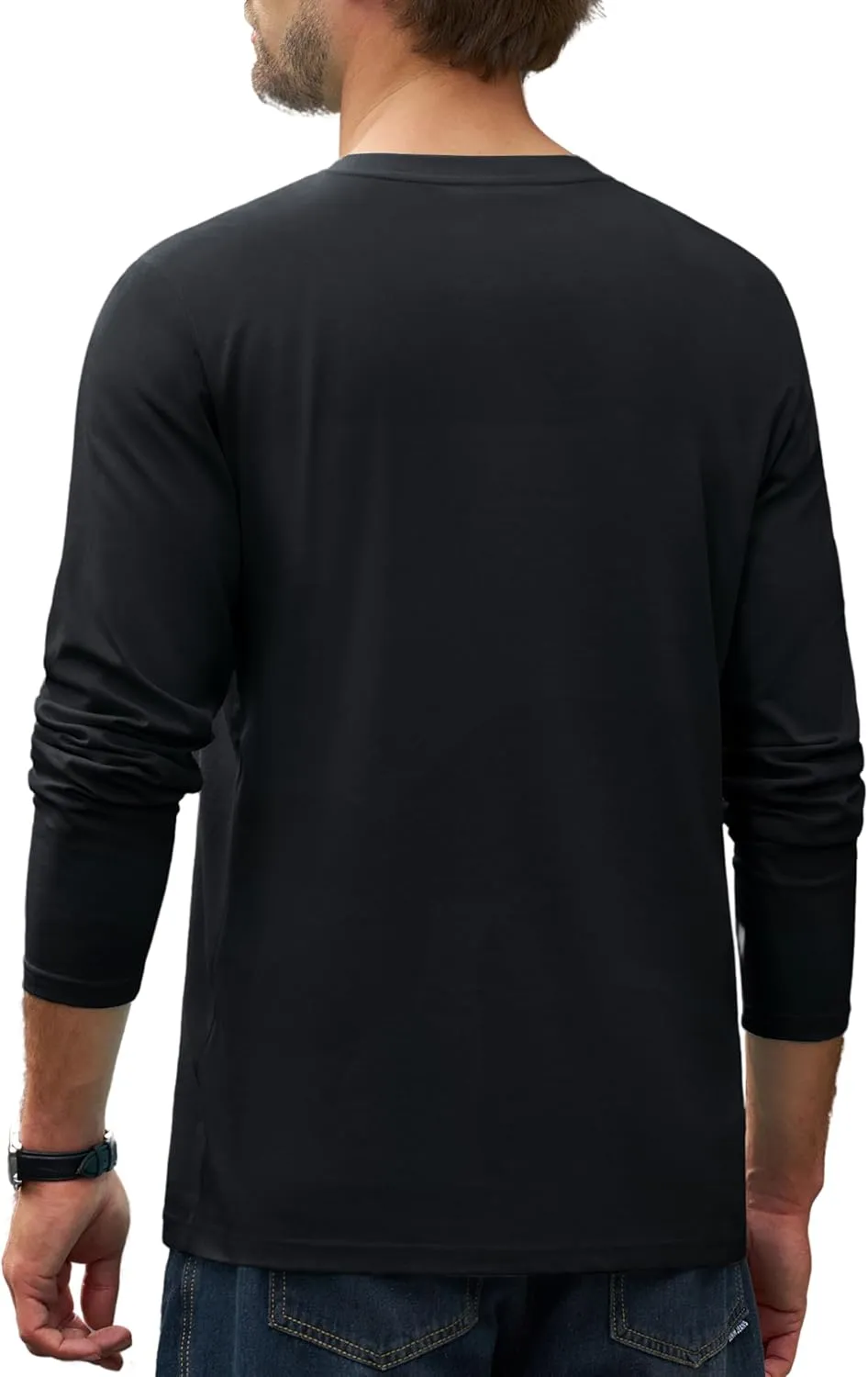 Cotrasen Men's Long Sleeve T-Shirts Cotton Casual T Shirts for Men Breathable Comfort Tee Shirts with Pocket