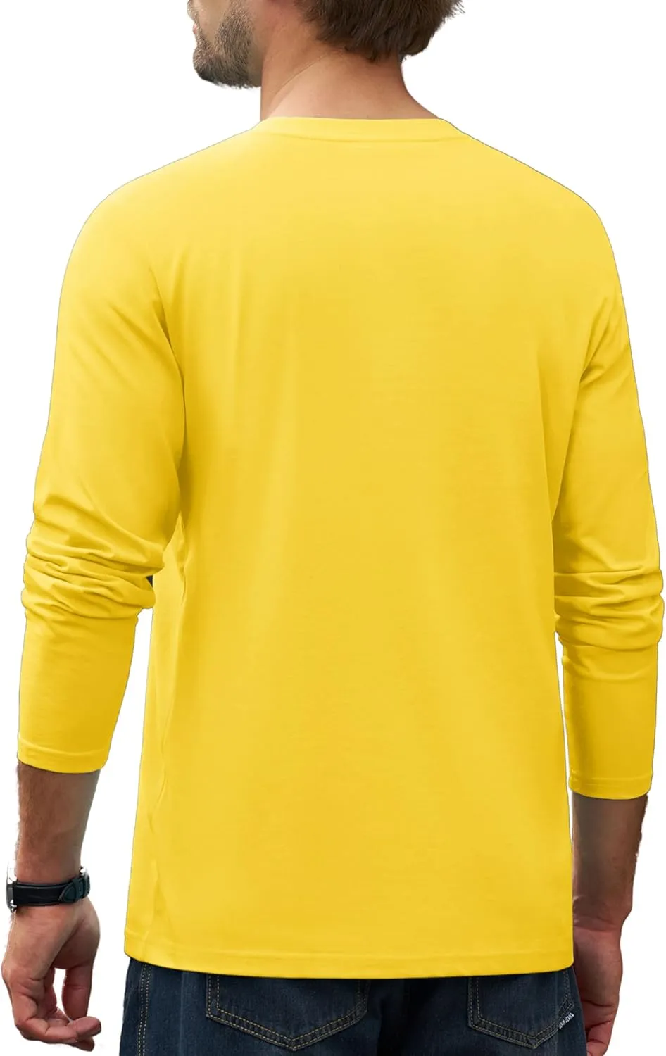 Cotrasen Men's Long Sleeve T-Shirts Cotton Casual T Shirts for Men Breathable Comfort Tee Shirts with Pocket