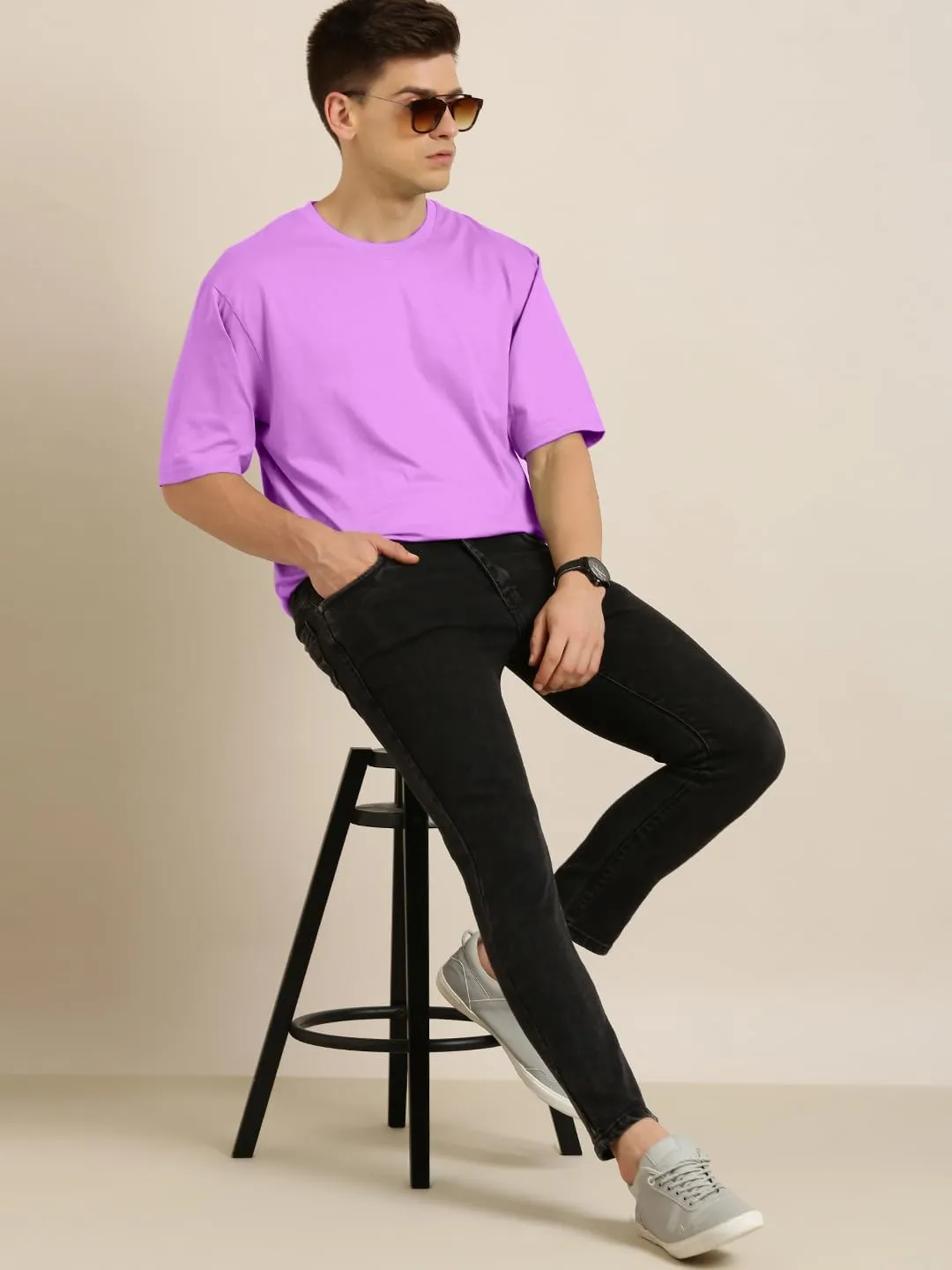 Cotton Half Sleeve Oversized T-Shirts for Men | Drop Shoulder Mens Oversized T-Shirts | Comfortable Gym T-Shirt