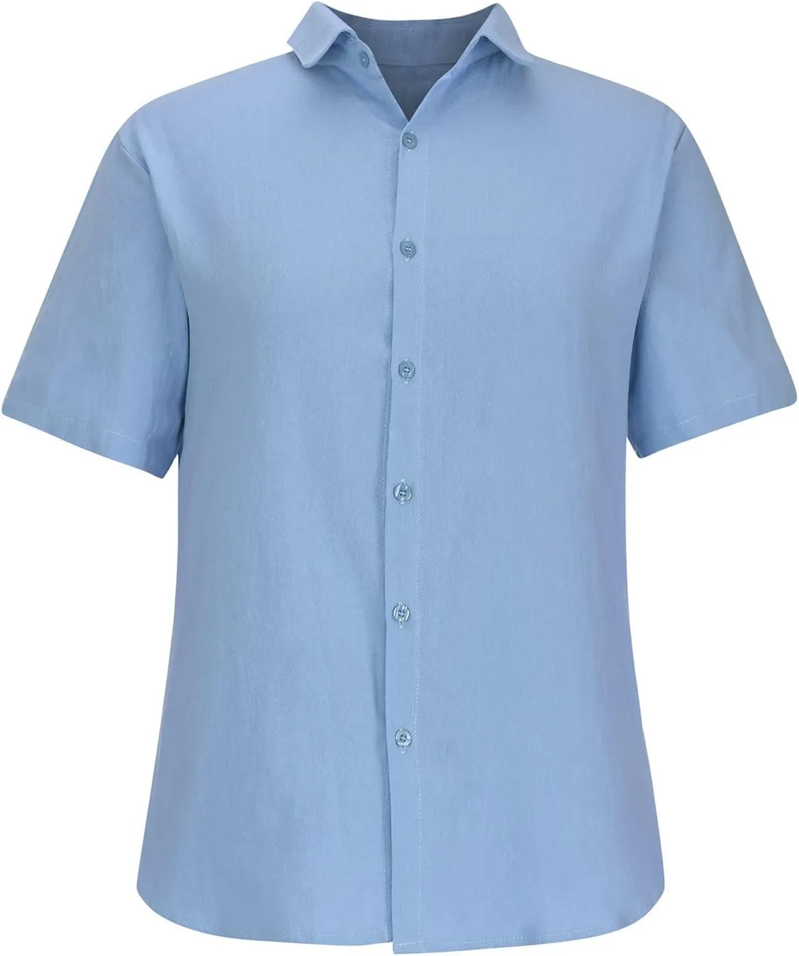 Cotton Linen Shirts for Men 2024 Summer Casual Short Sleeve Button Down T Shirt Regular Fit Solid Work Beach Shirt