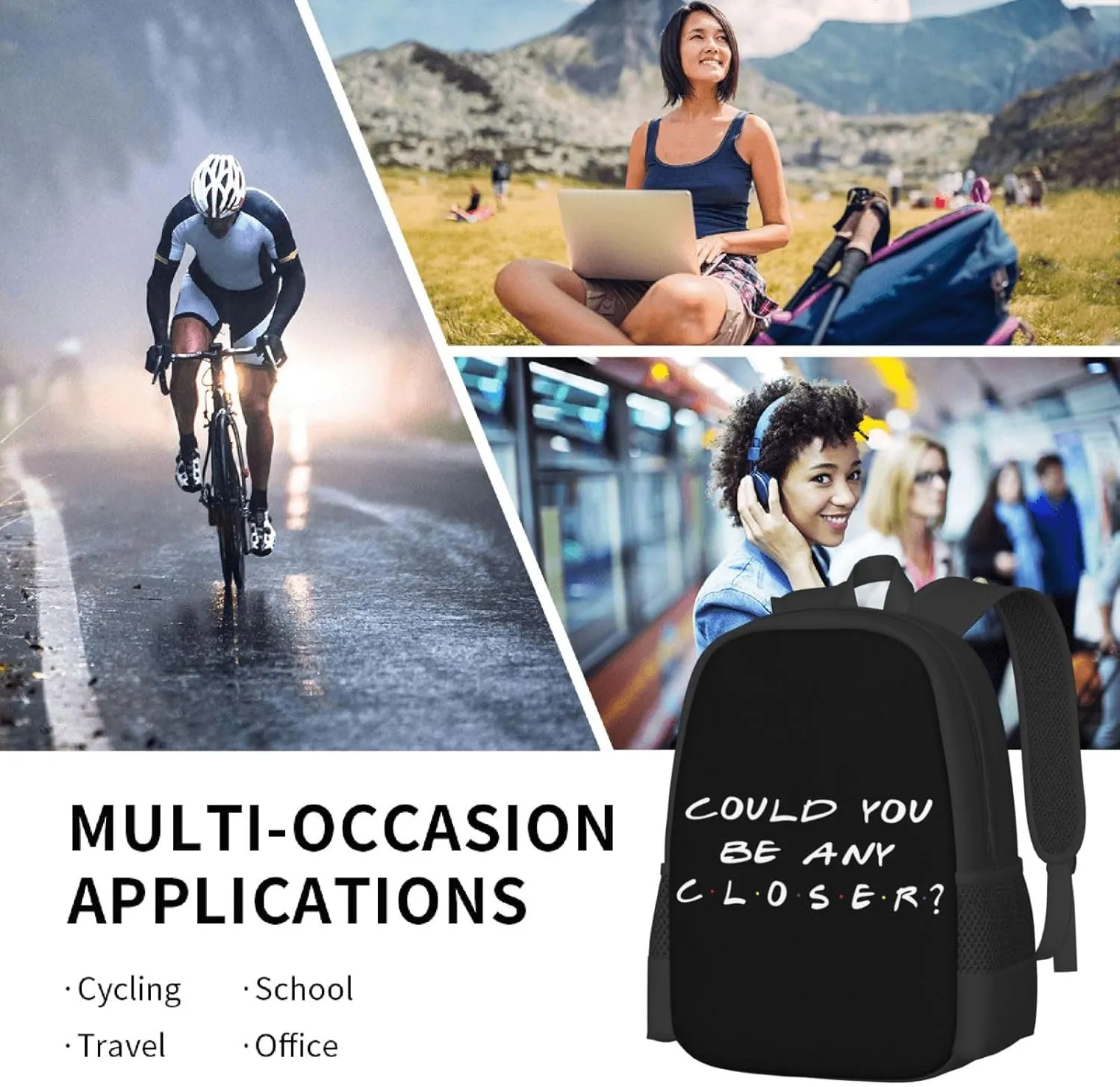 Could You Be Any Closer Backpack Lightweight Large Capacity Laptop Backpack Travel Backpacks for Unisex