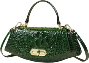 Crocodile Pattern Leather Women's Bag Small Design Saddle Purse Top Handle Satchel Crossbody Handbag Shoulder Messenger Bags