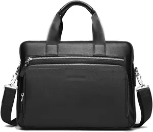 Crossbody Bag Men Men's Genuine Leather Briefcase Stylish Laptop Messenger Bag for Business Travel