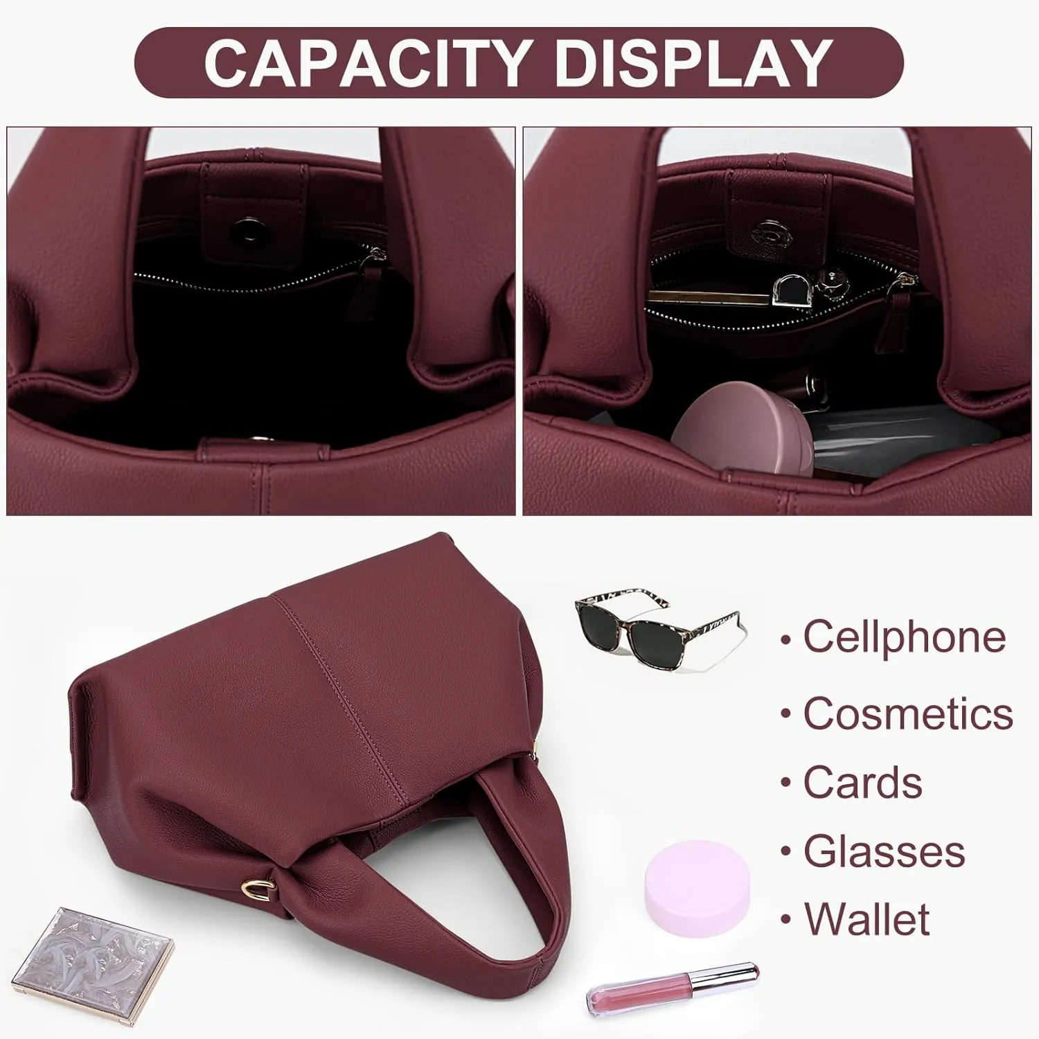 Crossbody Satchel Handbag for Women Shoulder Clutch Purse Dumpling Cloud Style Genuine Leather Bags for Daily Outfits