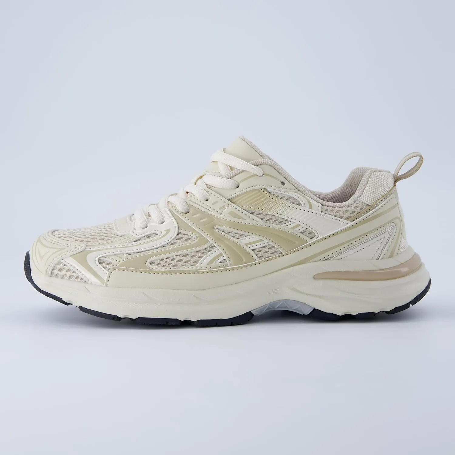 CUSHIONAIRE Sonic Womens Comfortable Casual Walking Sneakers  Fabric & Vegan Leather Lace-Up Trainer   Memory Foam