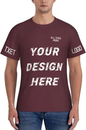 Custom T Shirts All Over Print Customized T Shirts Personalized with Business Logo Text Image Funny Gift for Men