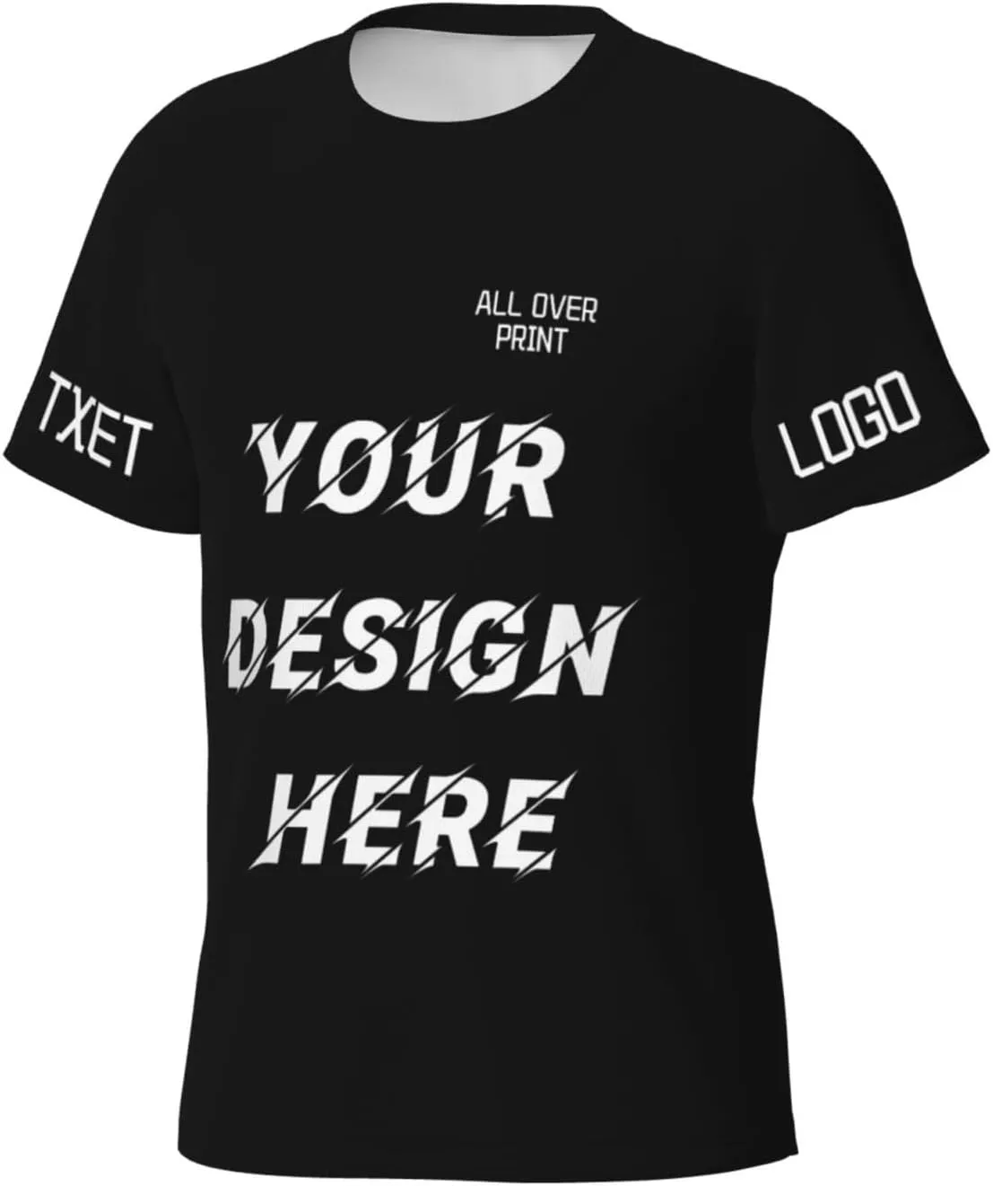 Custom T Shirts All Over Print Customized T Shirts Personalized with Business Logo Text Image Funny Gift for Men