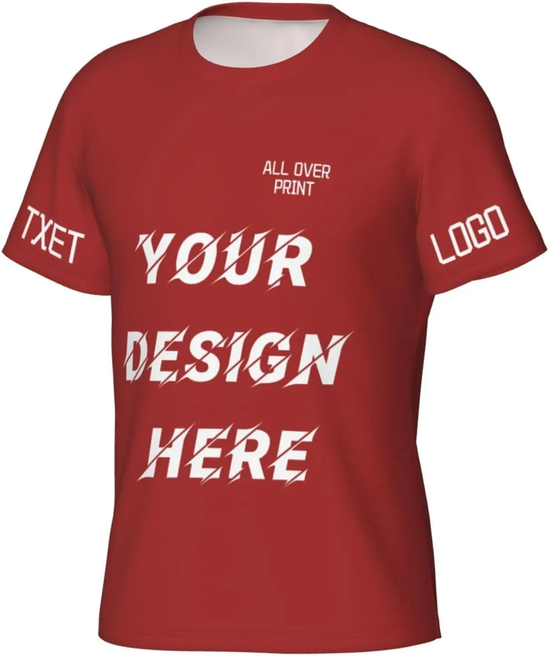 Custom T Shirts All Over Print Customized T Shirts Personalized with Business Logo Text Image Funny Gift for Men