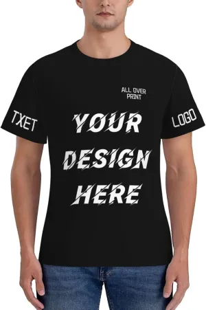 Custom T Shirts All Over Print Customized T Shirts Personalized with Business Logo Text Image Funny Gift for Men