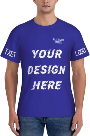 Custom T Shirts All Over Print Customized T Shirts Personalized with Business Logo Text Image Funny Gift for Men