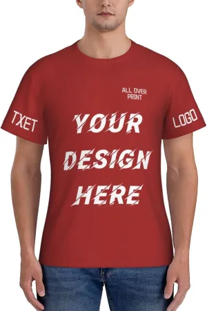 Custom T Shirts All Over Print Customized T Shirts Personalized with Business Logo Text Image Funny Gift for Men