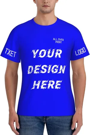 Custom T Shirts All Over Print Customized T Shirts Personalized with Business Logo Text Image Funny Gift for Men