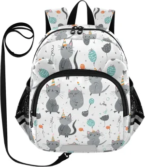 Cute Ears Kids Backpacks Leash Kids Boy's/Girl's Anti-Lost Personalized Toddler Toy Bag with Reflective Strip Cartoon Cute Gray Birthday Party Cat mochila para ni?o de 5 a?os kinder
