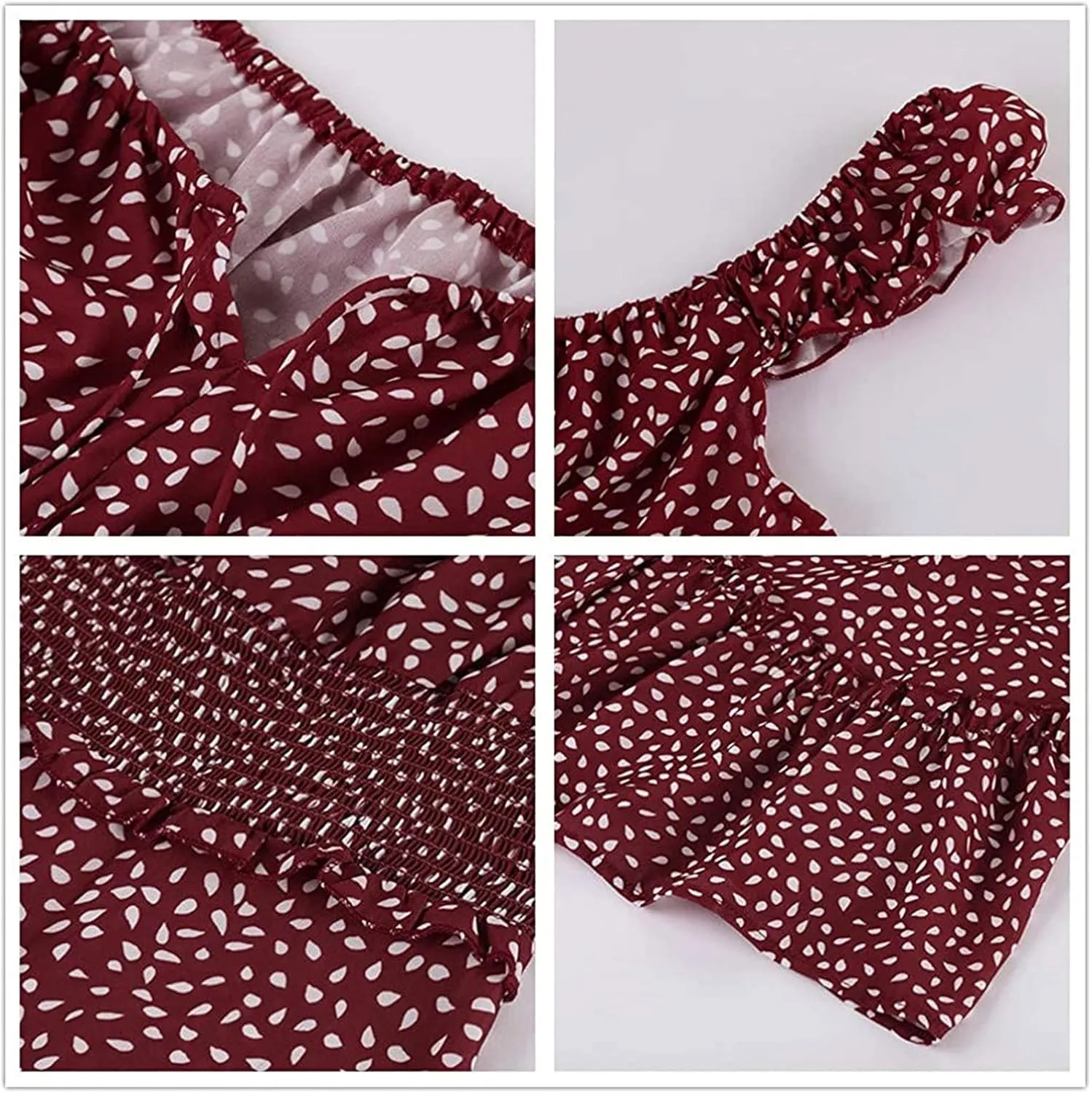 Cute Short Summer Dresses for Teens Sexy Ruffle Floral Sundresses Tie Front Pleated Boho Mini Smocked Dress
