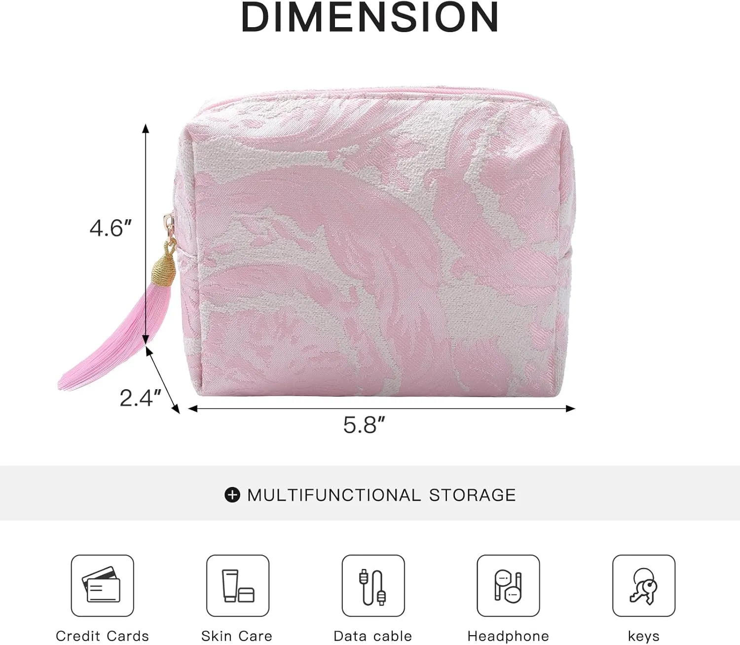 Cute Small Pouch, Makeup Cosmetic Bag,Make up Bag for Purse,Toiletry Zipper Pouch,Tech Bag,Electronic Organizer Travel Case,Storage Pouches for Organization