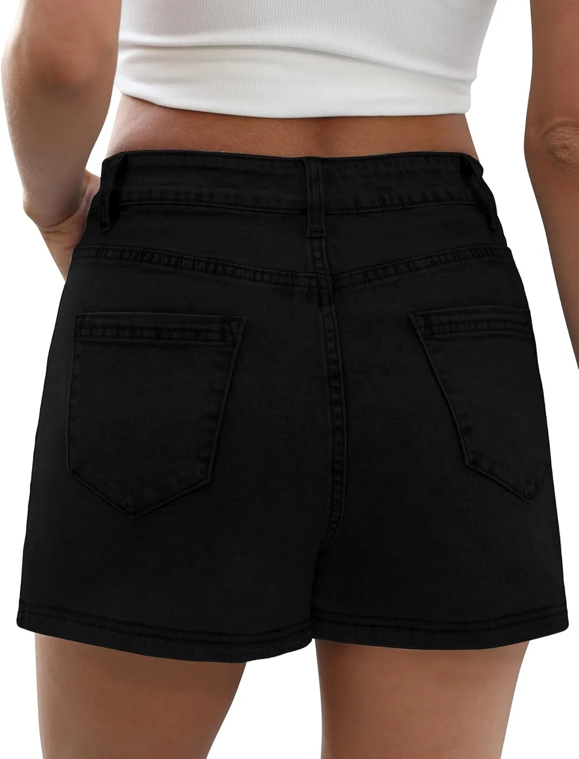 Denim Skort Skirts for Women Low Waisted Stretchy Mini Jean Skirt Casual Cute Going Out Skorts with Pockets Raw Hem