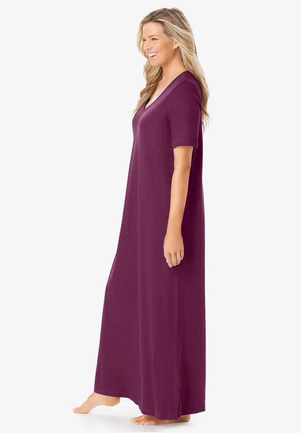 Dreams & Co. Plus Size Petite Long T-Shirt Lounger