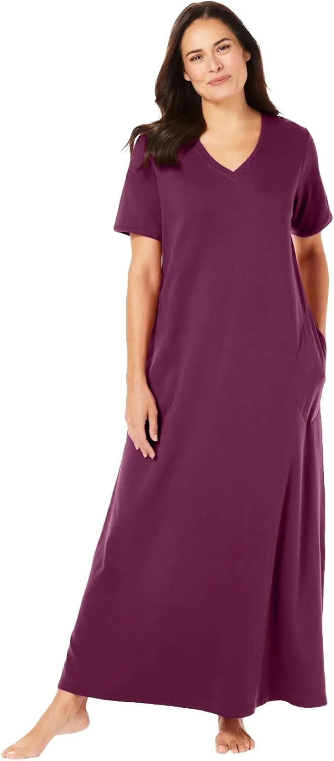 Dreams & Co. Plus Size Petite Long T-Shirt Lounger