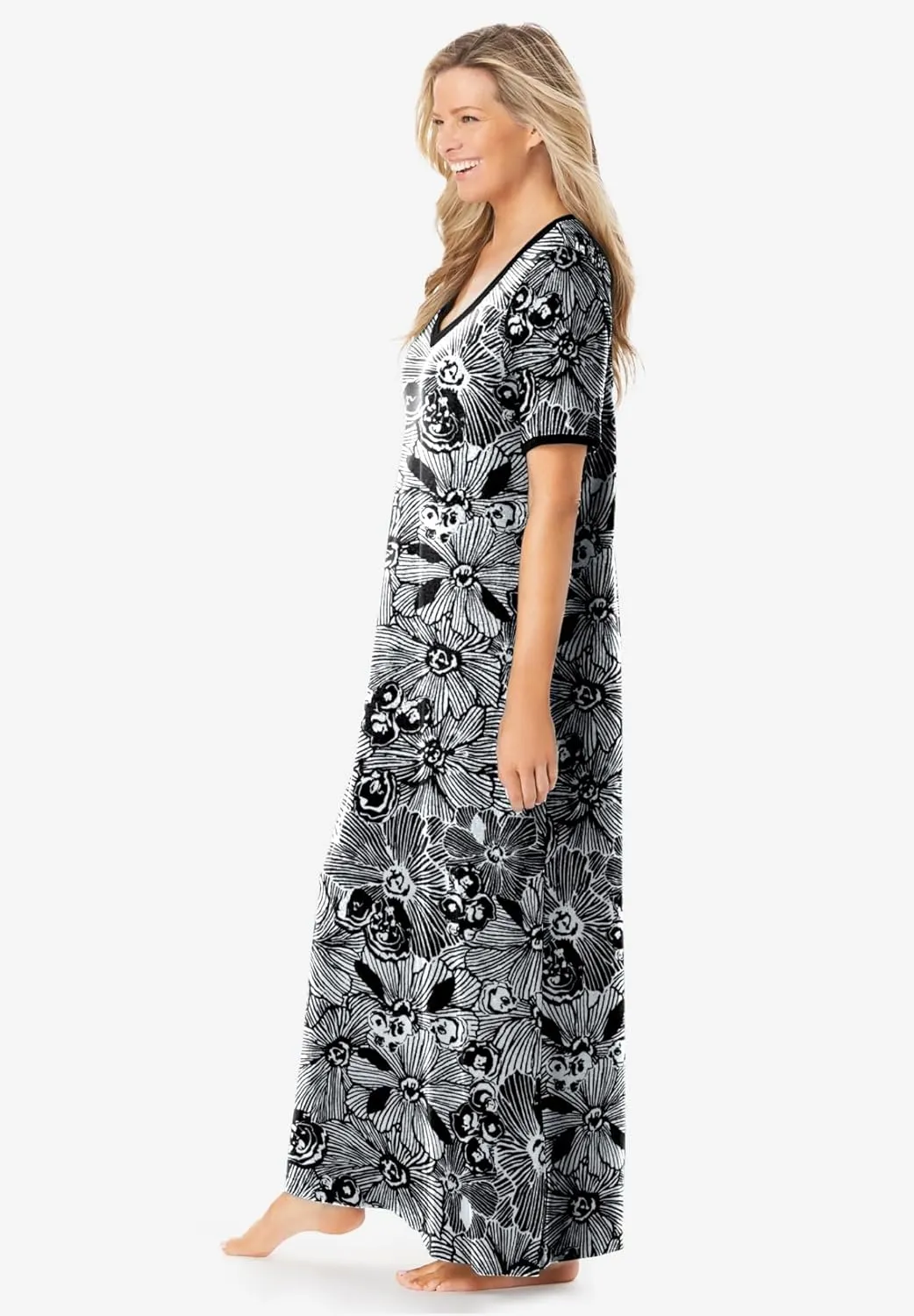 Dreams & Co. Plus Size Petite Long T-Shirt Lounger
