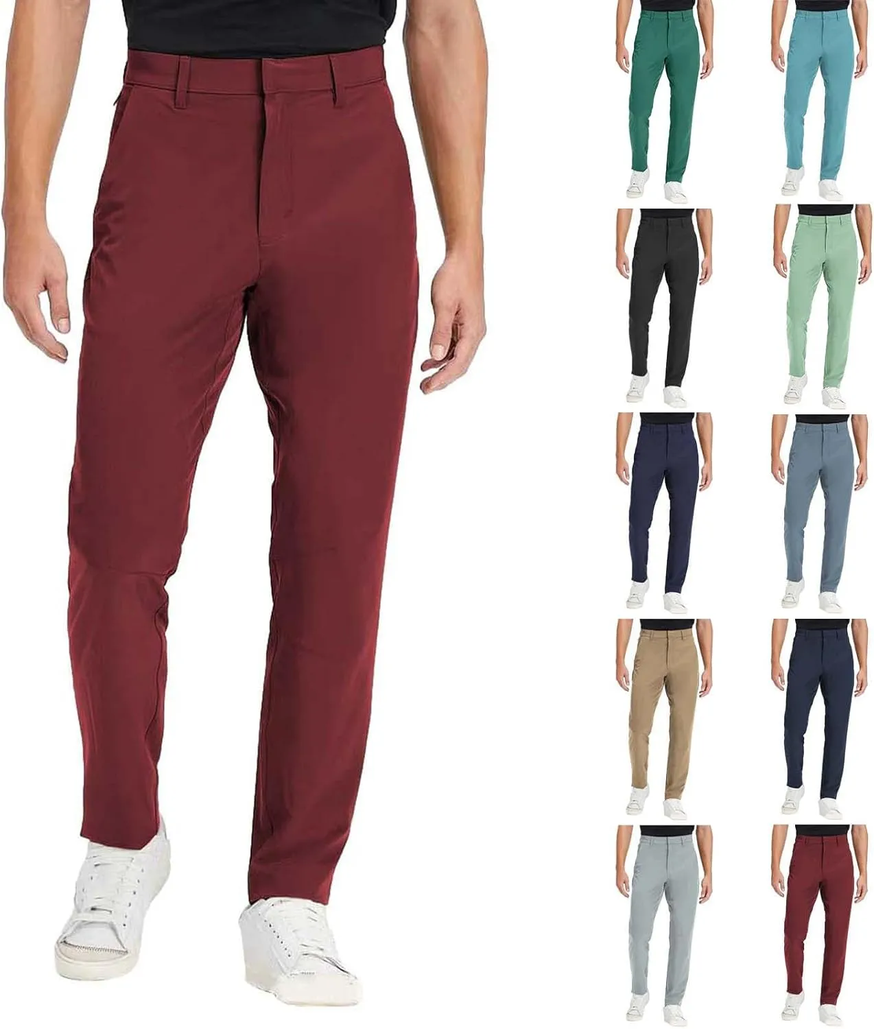 Dress Pants for Men Slim Fit Flat Front Suit Trousers Skinny Stretch Solid Business Work Clothes