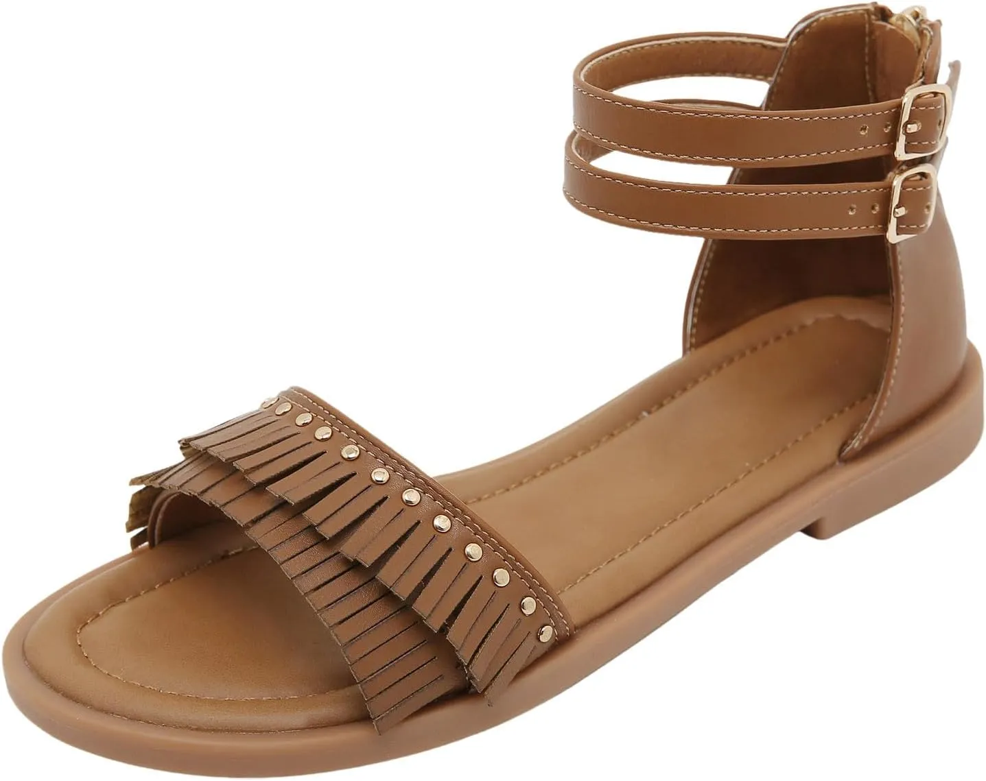 Dress Sandals for Women 2025 Zipper Bohemian Flat Sandals Fashion Beach Walking Shoes