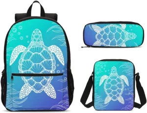 Dujiea Backpack for Boys Girls Kids Children School Book Bag with Shouder Bag Pencil Case 3 Piece Set